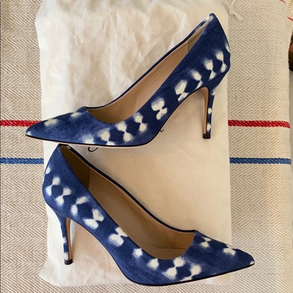 J. Crew navy and white ikat pump heels, size 6! - Picture 6 of 6